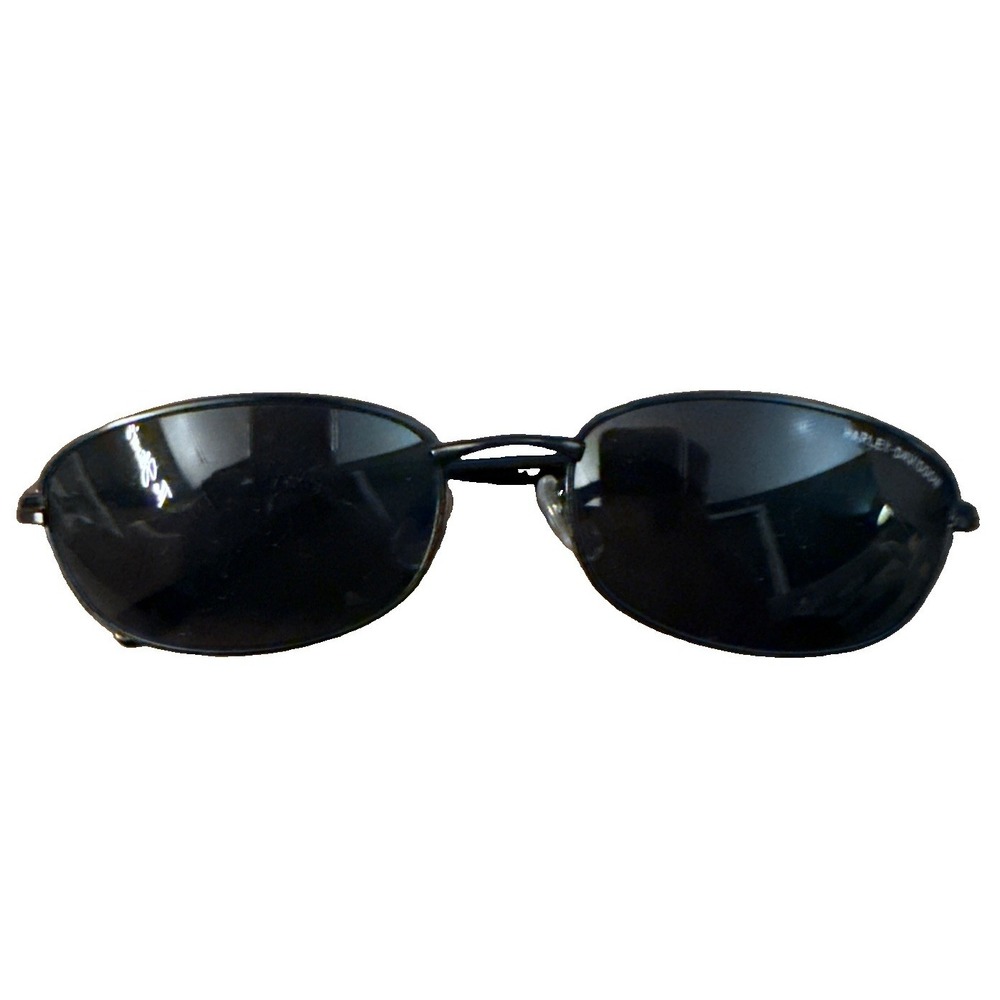 Vintage Harley Davidson Sunglasses Biker Oval Black Rim Gun Metal Frame